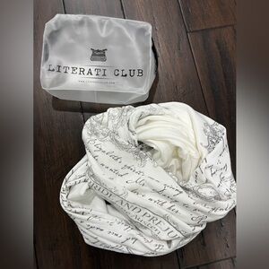 Literati Club White Script Jane Austen Infinity Scarf